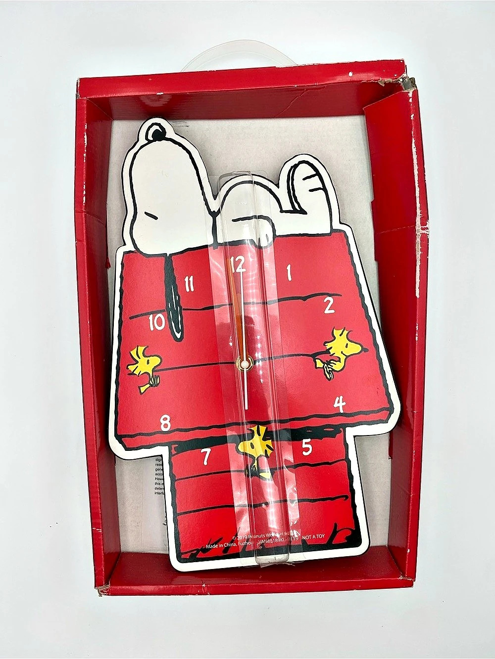 Peanuts Snoopy Shaped Deco Wall Clock Red & Black